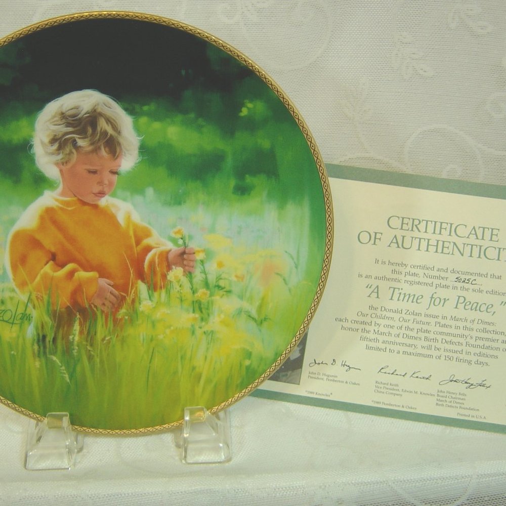 "A Time for Peace" collector plate Donald Zolan